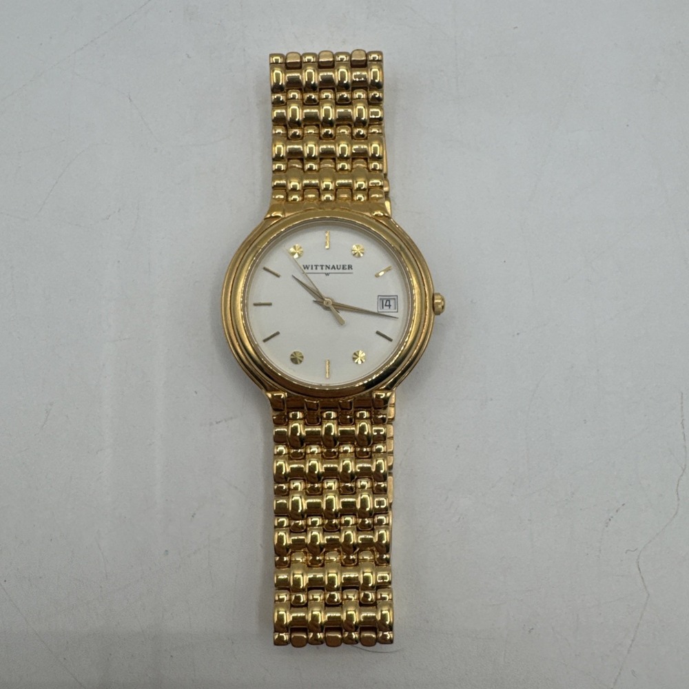 VTG Wittnauer Cosmopolitan Gold Tone Date Wristwatch Tested Working